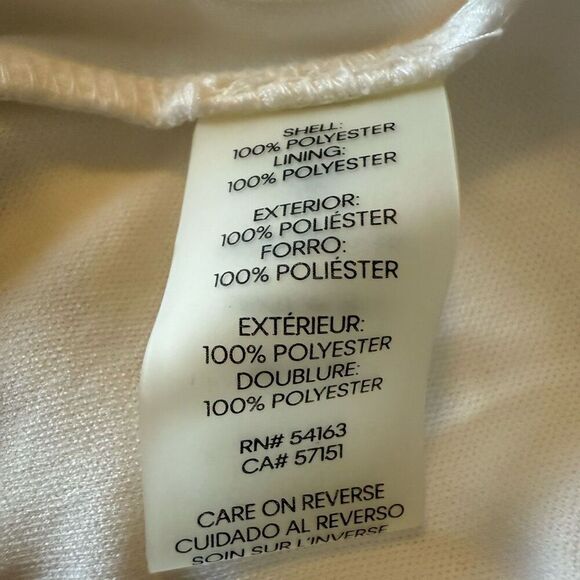 Calvin Klein White Floral Print Faux Wrap Flutter Slv Dress Sz 4 Fairycore - Picture 9 of 14